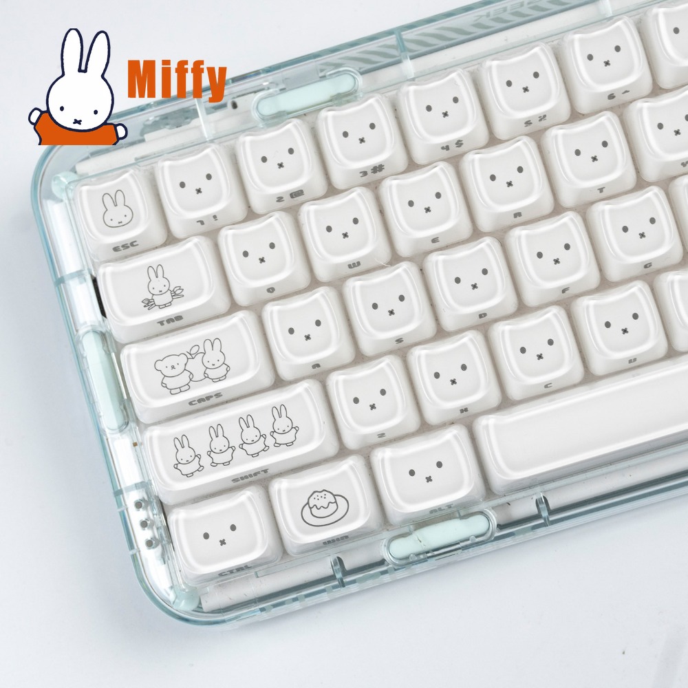 Gaming Accessories Aesthetic - Kawaii Miffy Tastenkappen Niedliche Hasen-Tastenkappen für