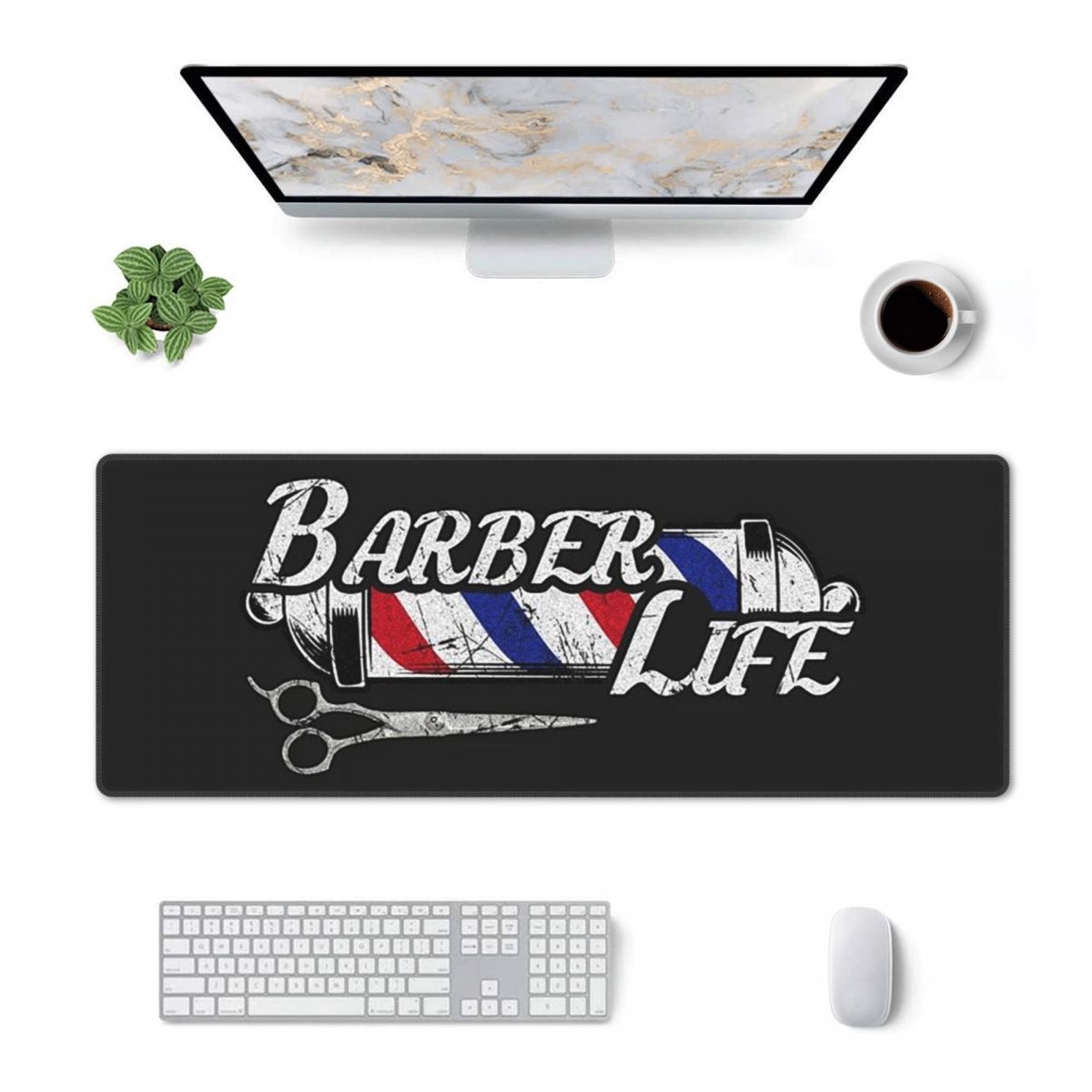 Gaming Accessories Shop - Große Mausmatte Friseursalon-Schild Eingang Gamer PC