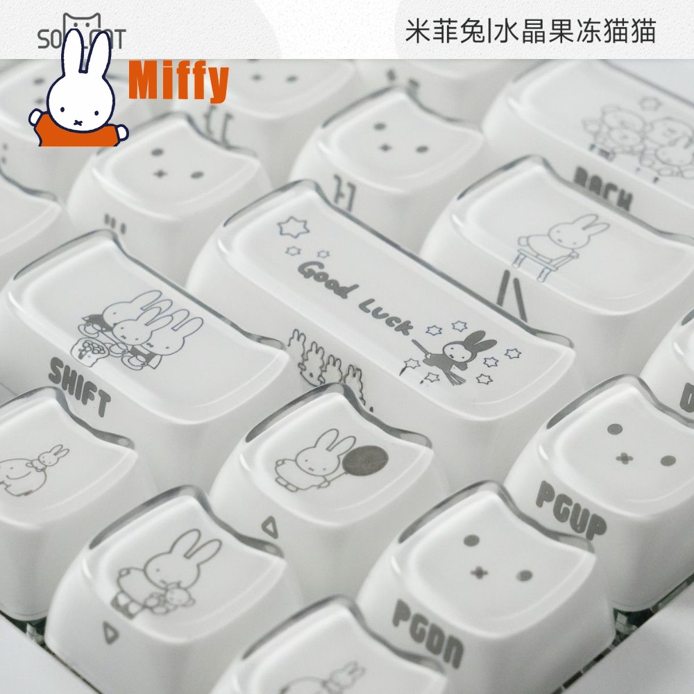 Gaming Accessories Aesthetic - Kawaii Miffy Tastenkappen Niedliche Hasen-Mechanische Tastaturkappen