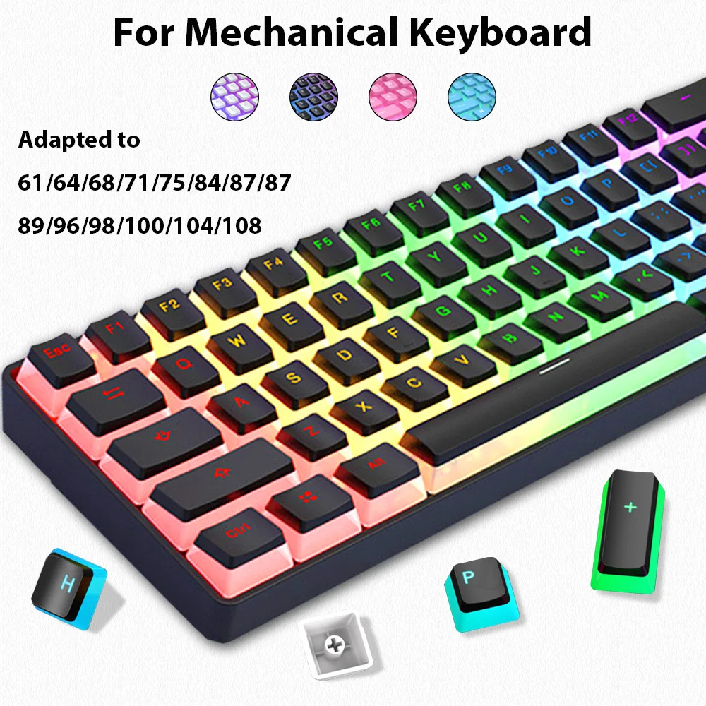 Gaming Accessories Aesthetic - 129 Tasten Pudding-Tastenkappen PBT Double Shot