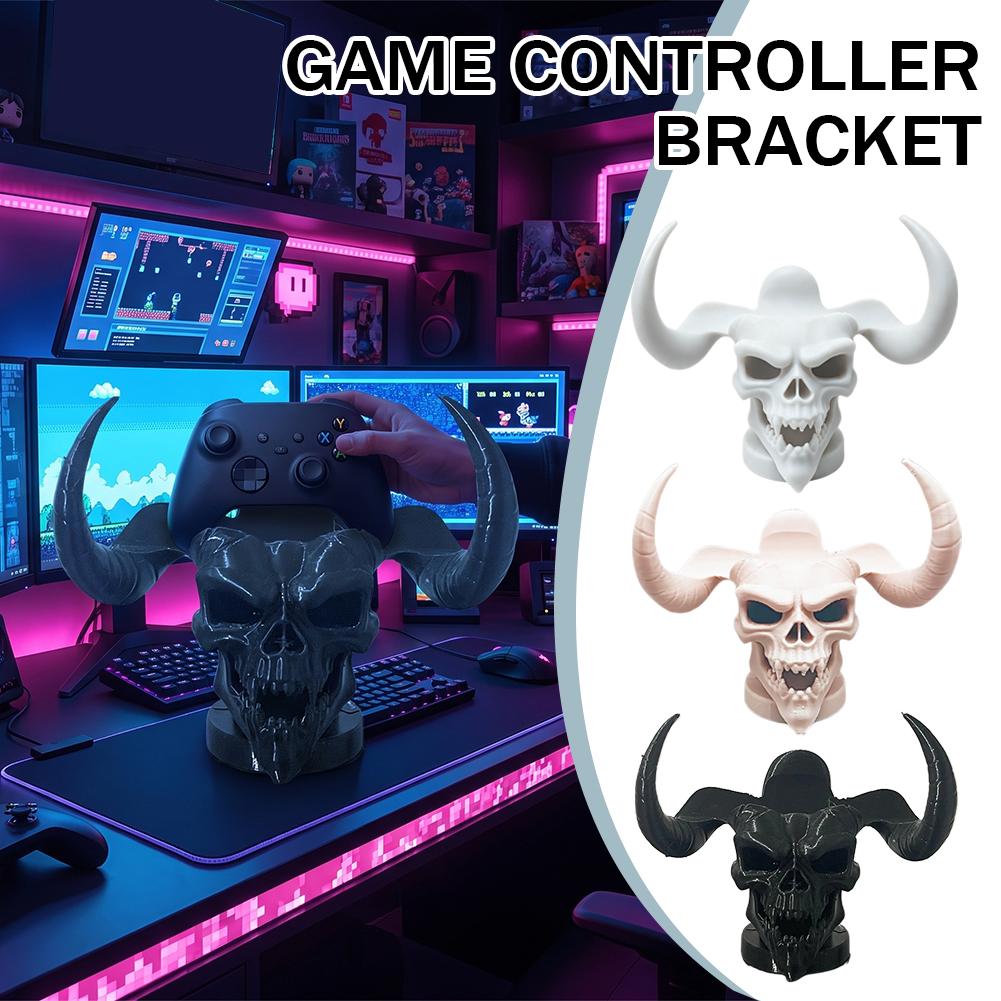 Accessories For Your Gaming Room - Einzigartiger Teufelsschädel-Horn-Controller-Halter Schreibtisch-Organizer-Ständer für PS5 PS4