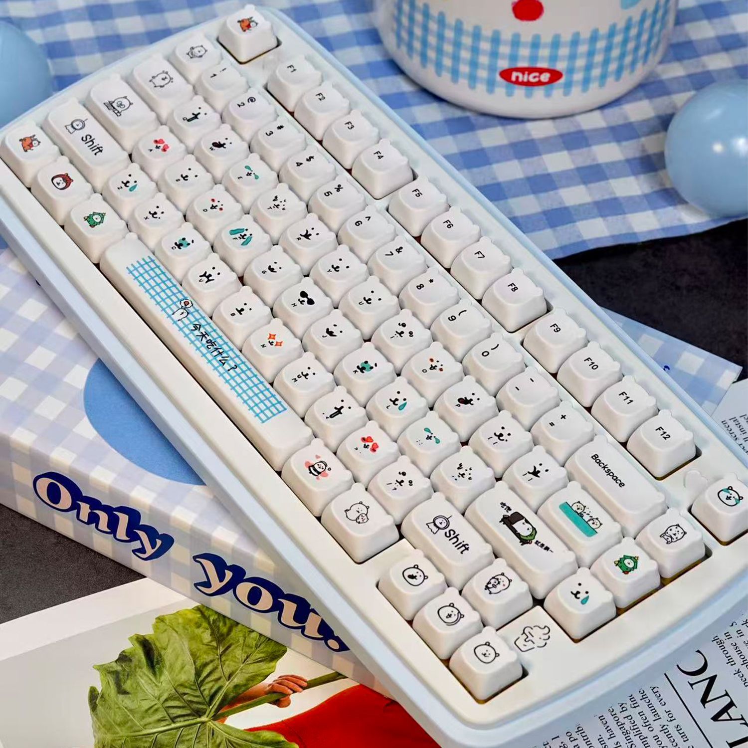 Kawaii Cartoon Joke Bear PBT-T – Gaming Accessories Aesthetic Bewertung und Preis