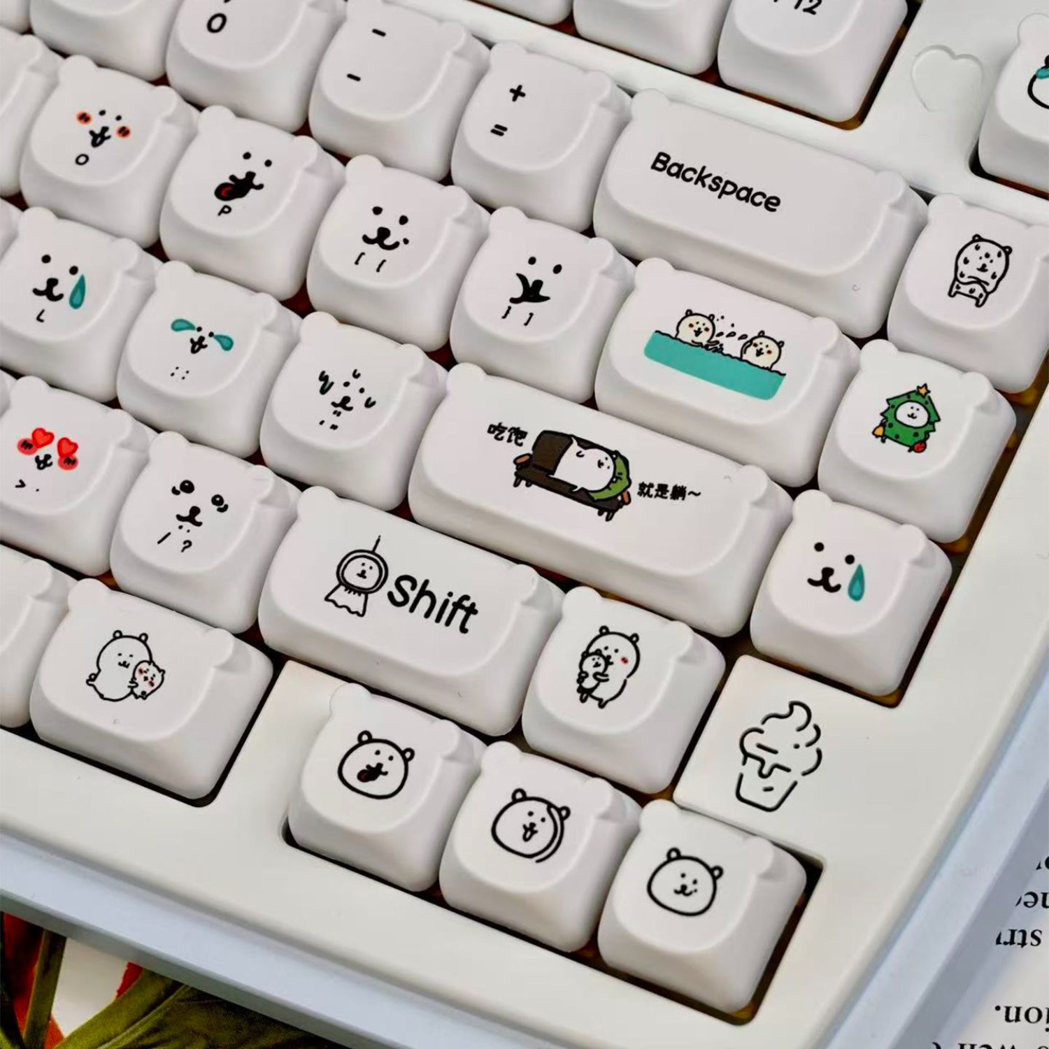 Kawaii Cartoon Joke Bear PBT-T – Gaming Accessories Aesthetic Bewertung und Preis