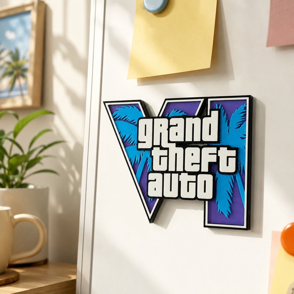GTA6 3D-gedruckter Logo-Magnet – Gaming Accessories For Room Bewertung und Preis