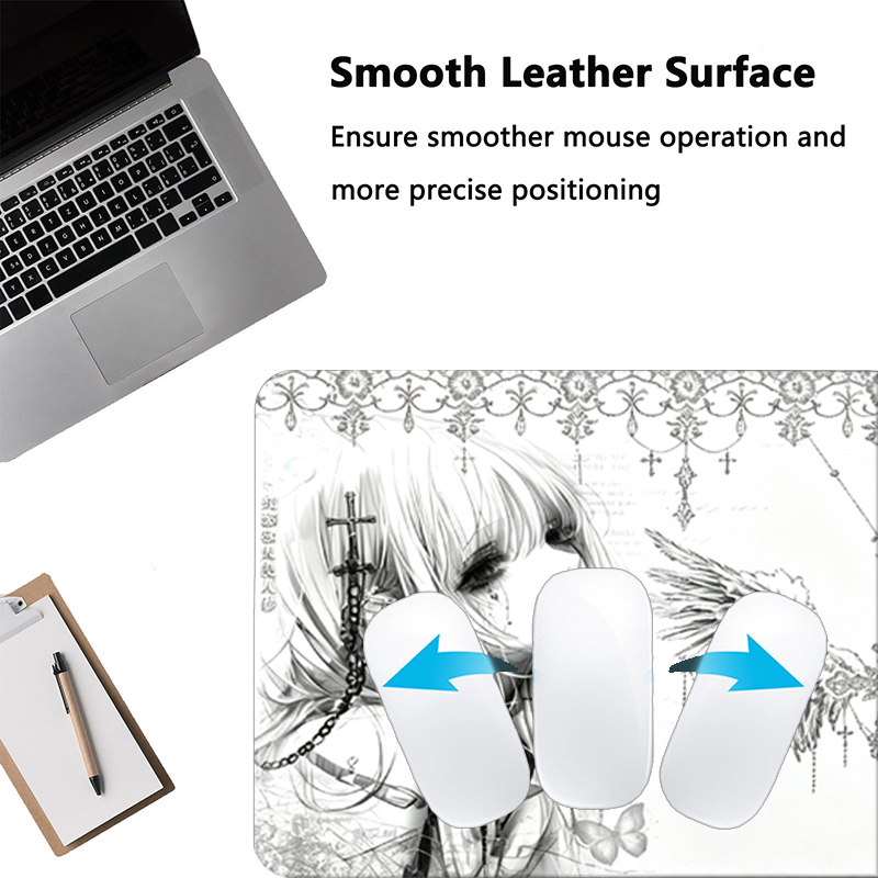 Leder-Mauspad Schwarz Weiß Ani – Gaming Accessories Aesthetic Bewertung und Preis